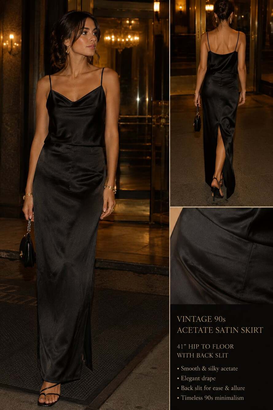 City Triangles Black Acetate Maxi Skirt Size 7